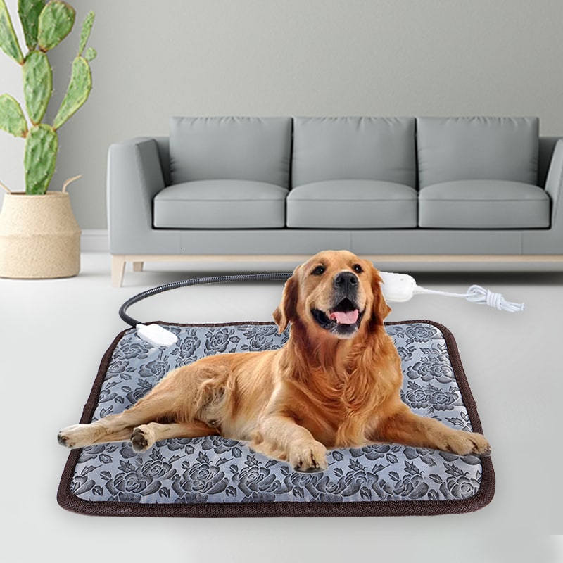 Electric Pet Heating Pad, Waterproof Cord Sleeve, Adjustable Temperature Control