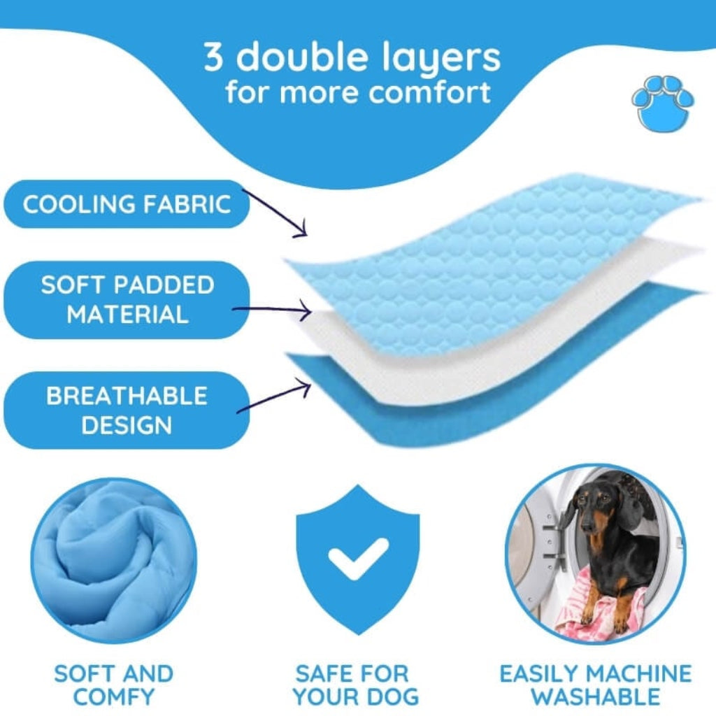 Self Cooling Pet Mat Dogs Cats Lightweight Portable Bed