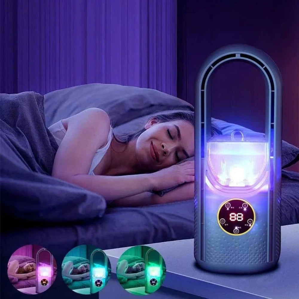 Enfriador de aire portátil y silencioso - Diseño sin aspas y flujo de aire suave