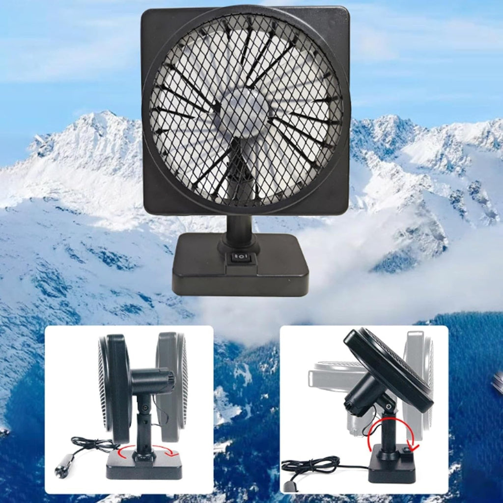 Přenosný chladicí ventilátor napájený přes USB, otočná hlava s otáčením o 360°, kompaktní provedení