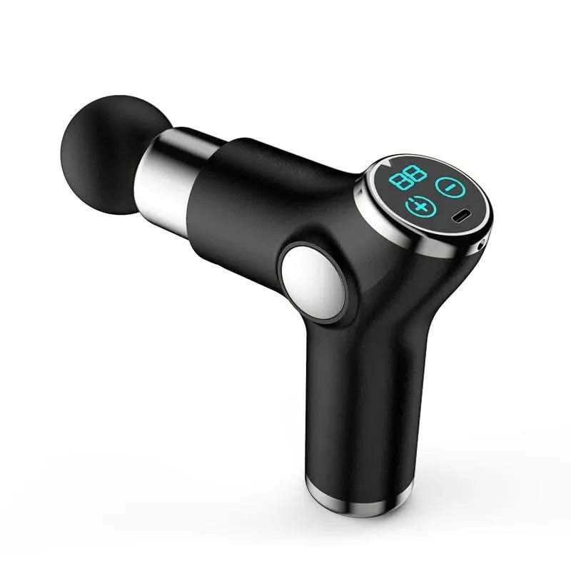 Hordozható kézi mélyszöveti masszázspisztoly digitális kijelzővel, USB-C-s újratölthető akkumulátorral