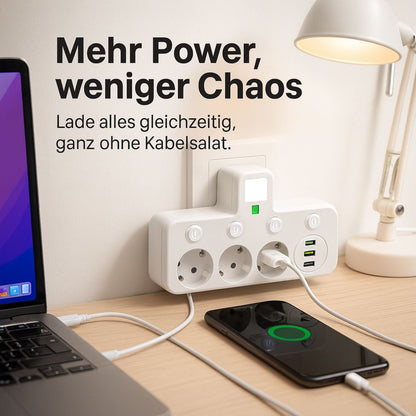 Surge Protector Power Strip with USB Ports and On/Off Switch | ribuella