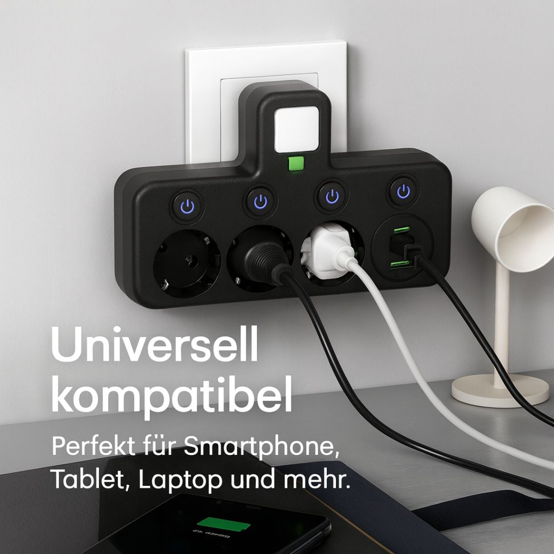 Surge Protector Power Strip with USB Ports and On/Off Switch | ribuella