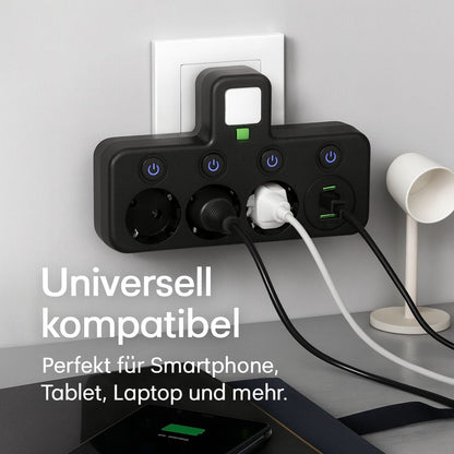 Surge Protector Power Strip with USB Ports and On/Off Switch | ribuella