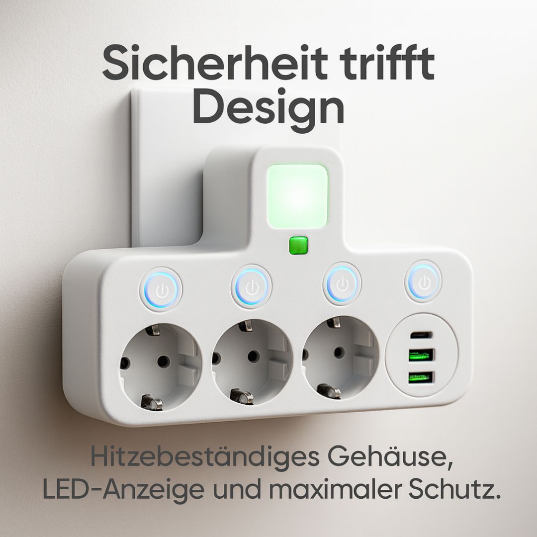 Surge Protector Power Strip with USB Ports and On/Off Switch | ribuella