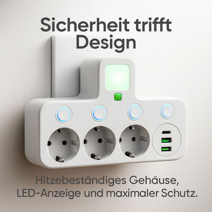 Surge Protector Power Strip with USB Ports and On/Off Switch | ribuella