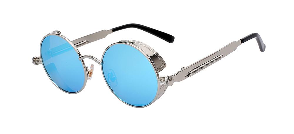 Runde Steampunk-Sonnenbrille mit Seitenschutz | ribuella