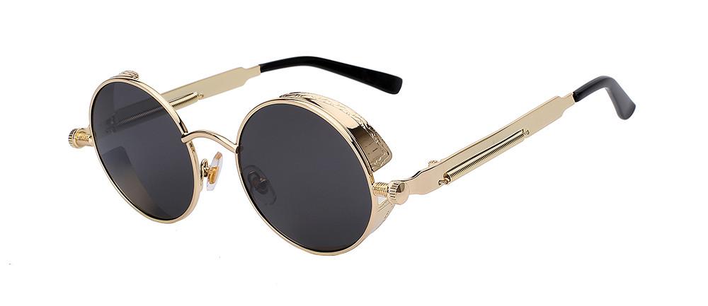 Runde Steampunk-Sonnenbrille mit Seitenschutz | ribuella