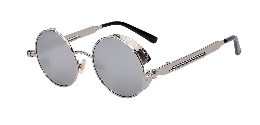 Runde Steampunk-Sonnenbrille mit Seitenschutz | ribuella
