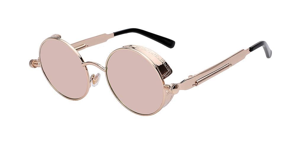 Runde Steampunk-Sonnenbrille mit Seitenschutz | ribuella