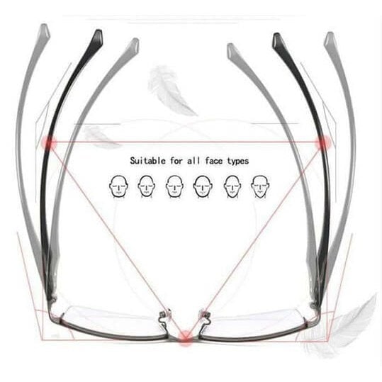 Lightweight Metal Frame Progressive Multifocal Reading Glasses Blue Light Blocking