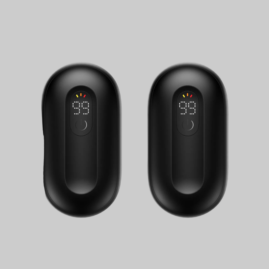 Lot de 2 chauffe-mains rechargeables — design ovale compact, réutilisable et magnétique