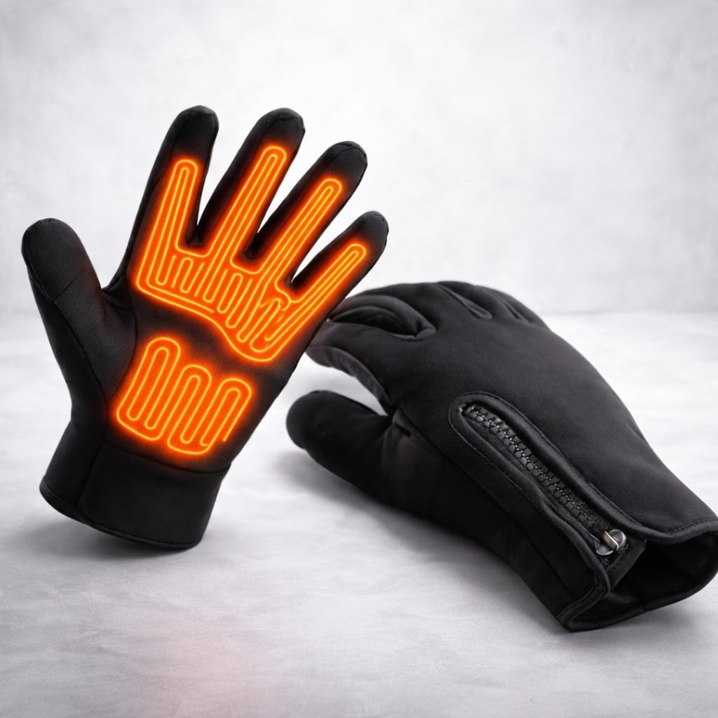 Gants chauffants rechargeables - coque étanche, bouts des doigts compatibles avec les écrans tactiles, paume antidérapante