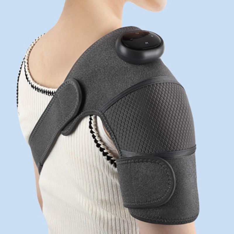 Rechargeable Heated Knee Massager Wrap — Vibration, Adjustable Heat, Digital Controls