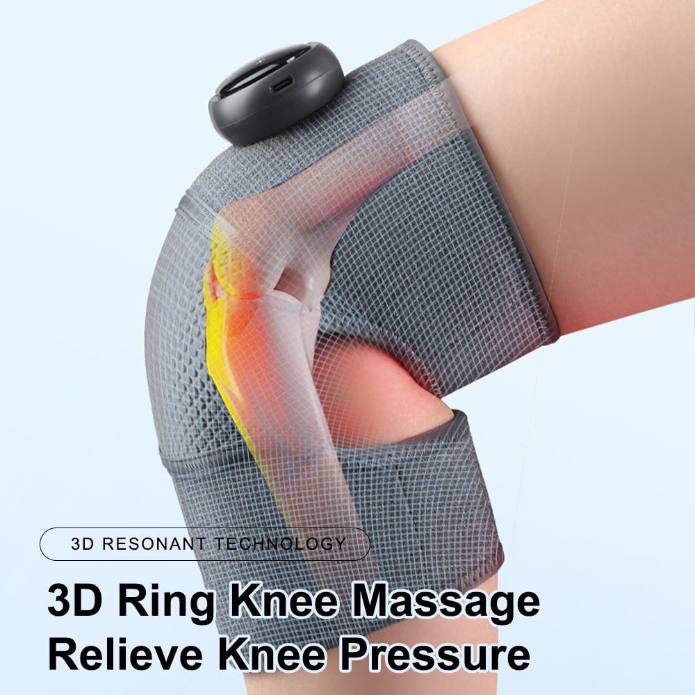 Rechargeable Heated Knee Massager Wrap — Vibration, Adjustable Heat, Digital Controls