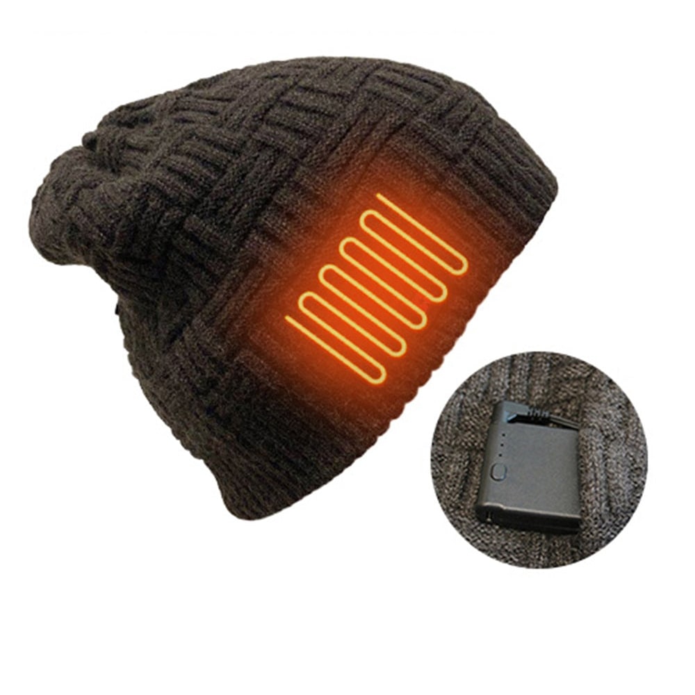 Gorro aquecido recarregável - design com abas para as orelhas, bateria de 3400mAh incluída
