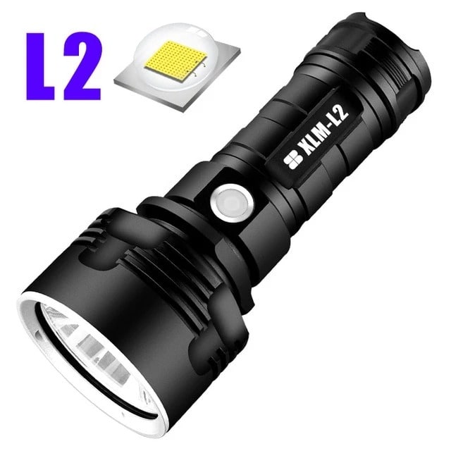 战术可充电LED手电筒，高流明输出，铝合金机身，200米照射距离