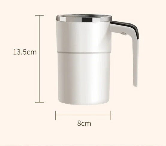 Portable Self Stirring Coffee Mug - Digital Temperature Screen, Double Tap Activation