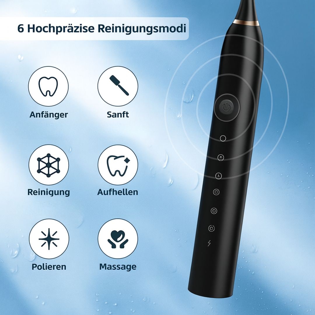 Rechargeable Sonic Electric Toothbrush Electronic Timer Soft Contoured Bristle Heads