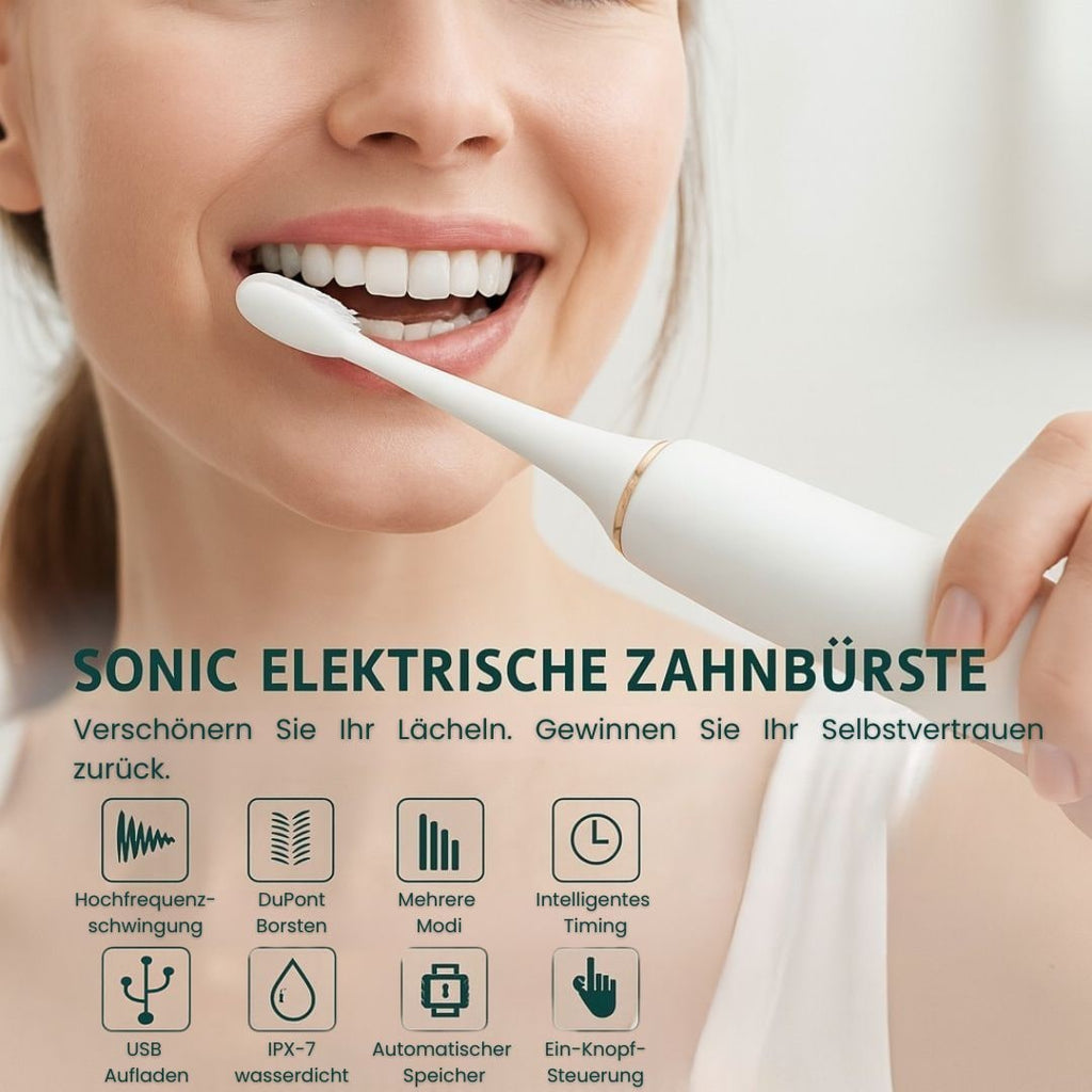 Brosse à dents électrique sonique rechargeable avec minuteur électronique et têtes à brins souples profilés