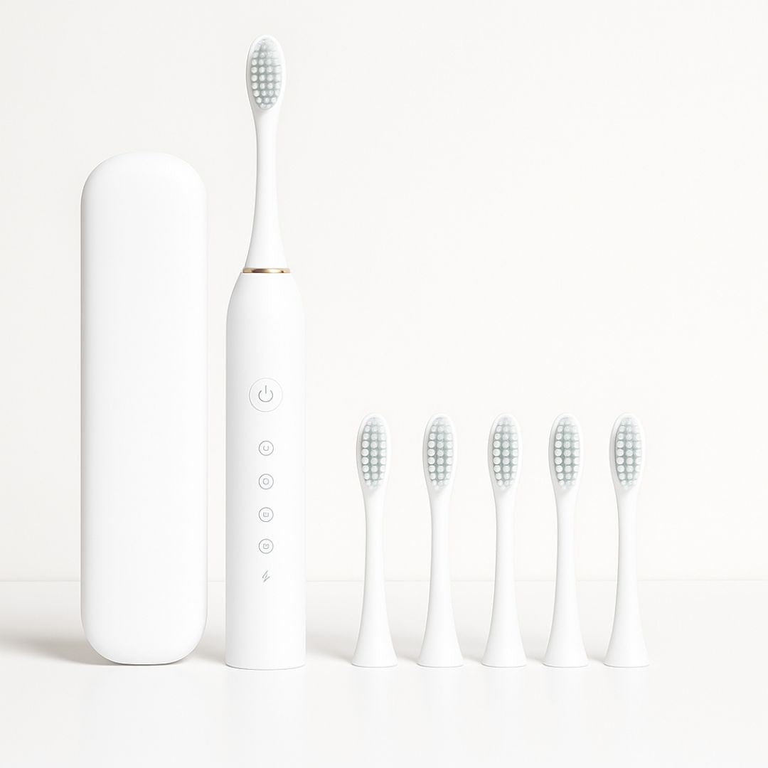 Rechargeable Sonic Electric Toothbrush Electronic Timer Soft Contoured Bristle Heads
