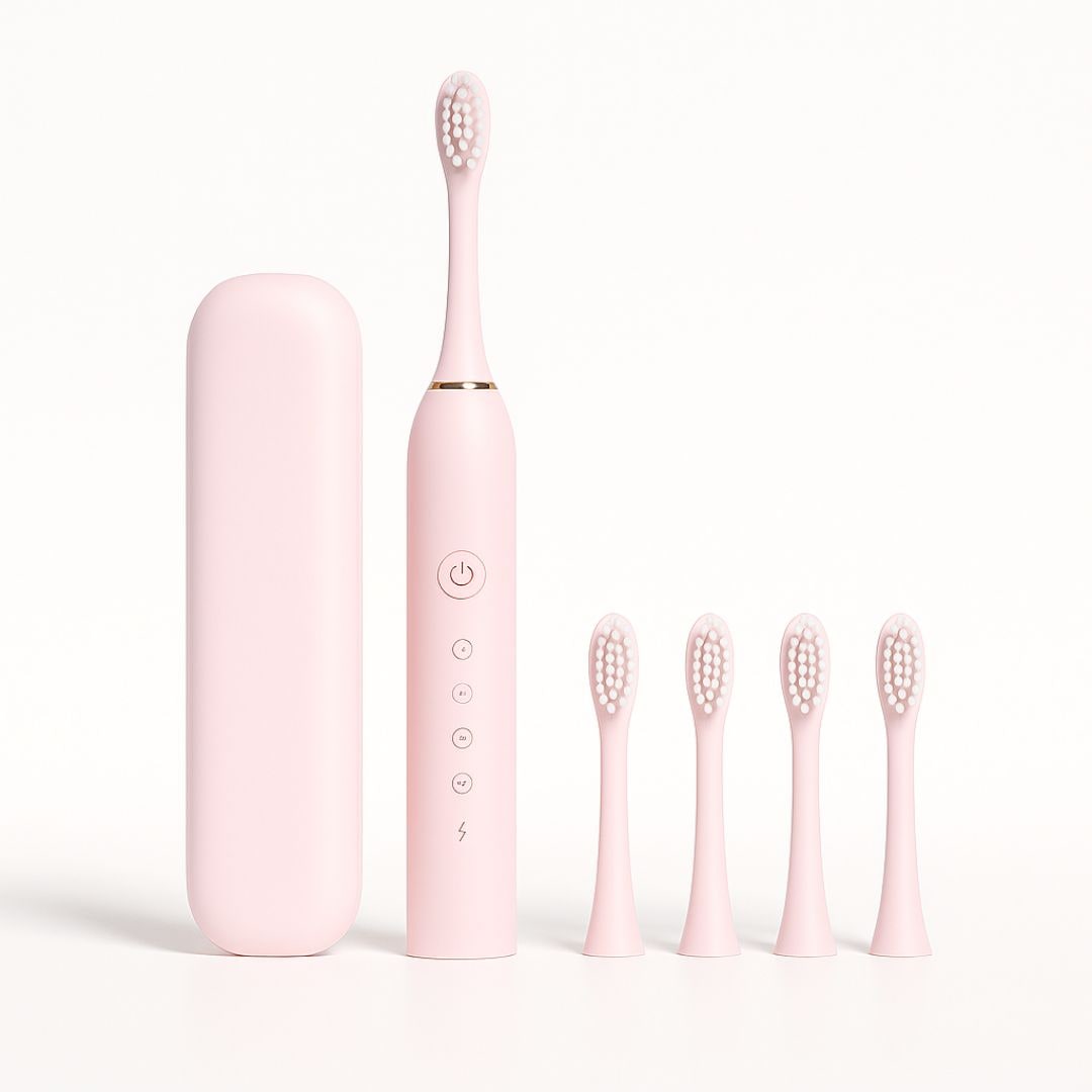 Rechargeable Sonic Electric Toothbrush Electronic Timer Soft Contoured Bristle Heads