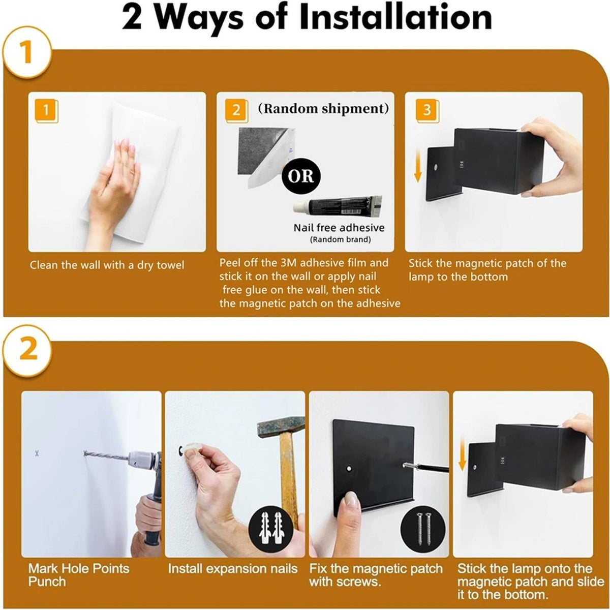 Ścienna lampa z czujnikiem ruchu z akumulatorem, ściemnialna oprawa LED, pilot w zestawie