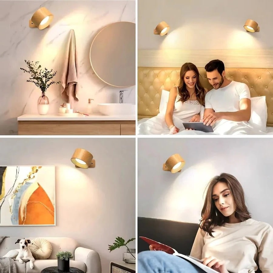 Wireless Rechargeable Wall Sconce — 360° Magnetic Mount, Outdoor LED Lighting