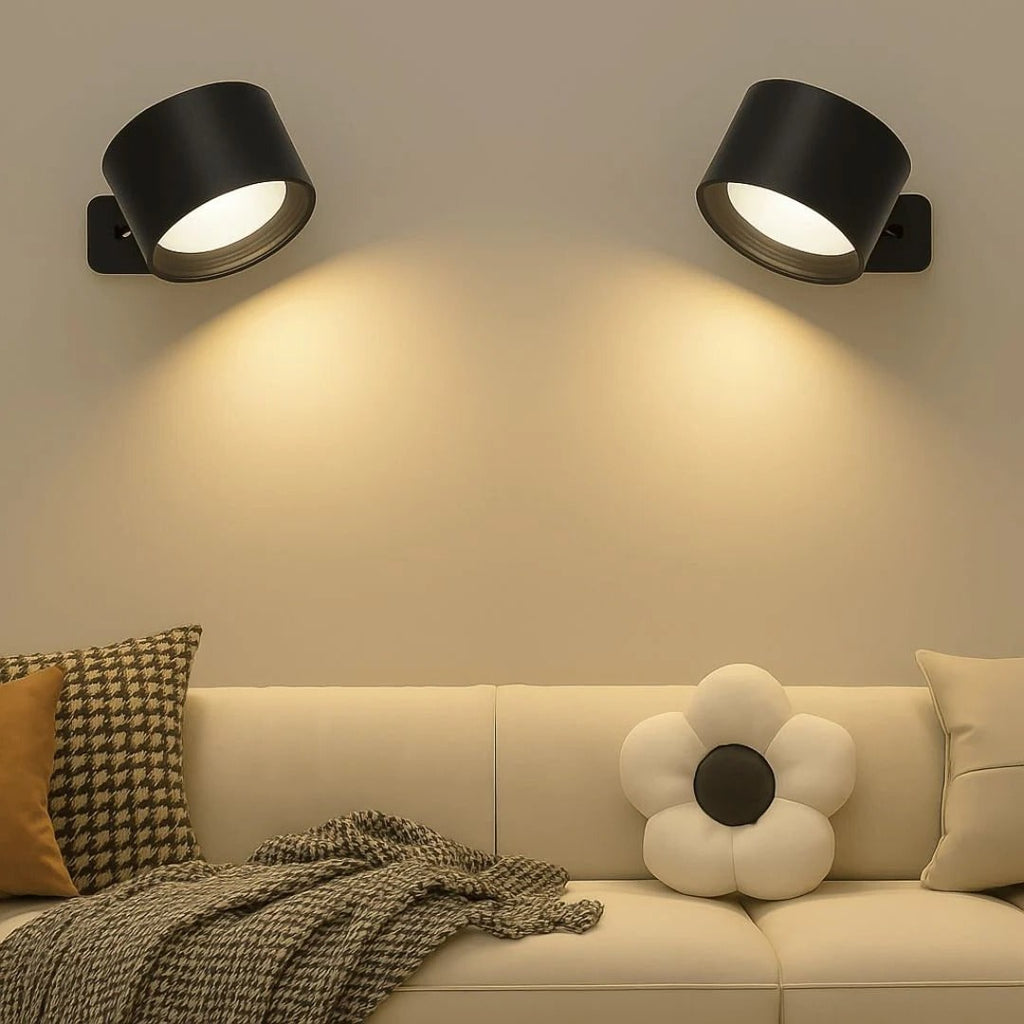 Applique murale moderne rechargeable - rotule magnétique à 360°, éclairage LED sans fil