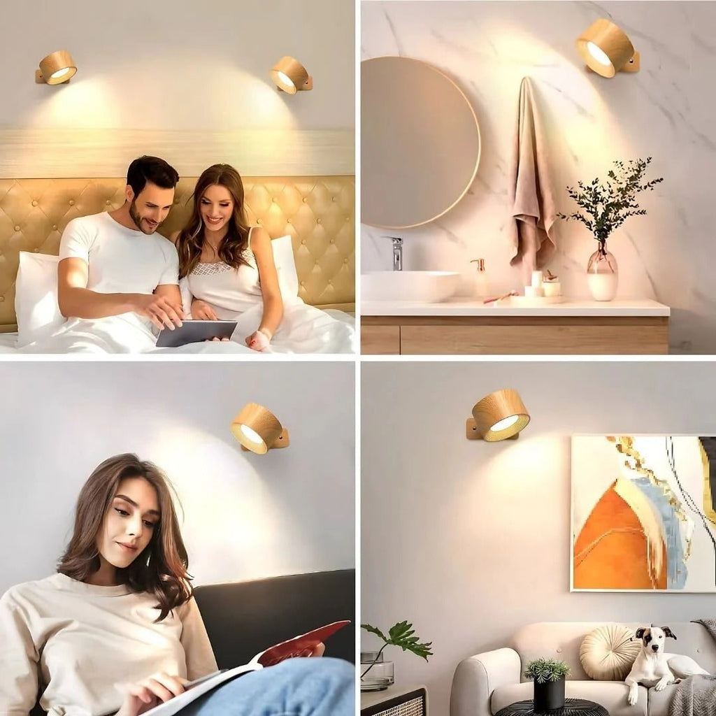 Applique murale moderne rechargeable - rotule magnétique à 360°, éclairage LED sans fil