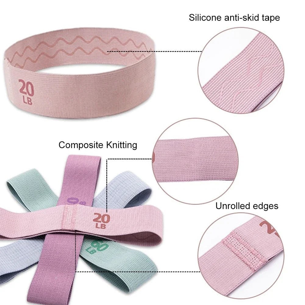 Resistance Loop Bands Non-Slip Fabric Wavy Silicone Inner Grip