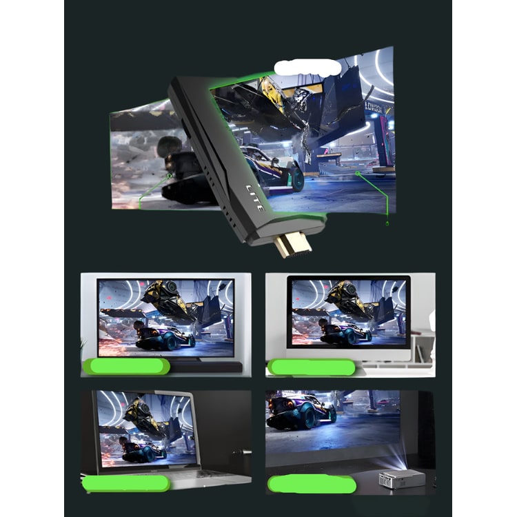 Hordozható vezeték nélküli HDMI retro játékkonzol-stick, két mellékelt kontrollerrel