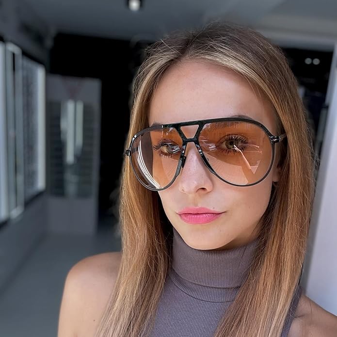 Retro Oversized Sunglasses – UV400 Protection Aviator Style | ribuella