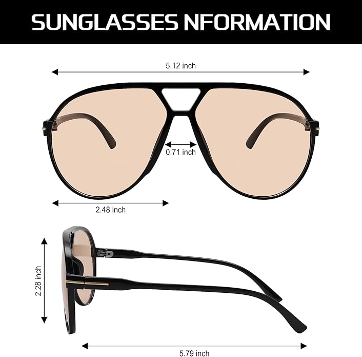 Retro Oversized Sunglasses – UV400 Protection Aviator Style | ribuella