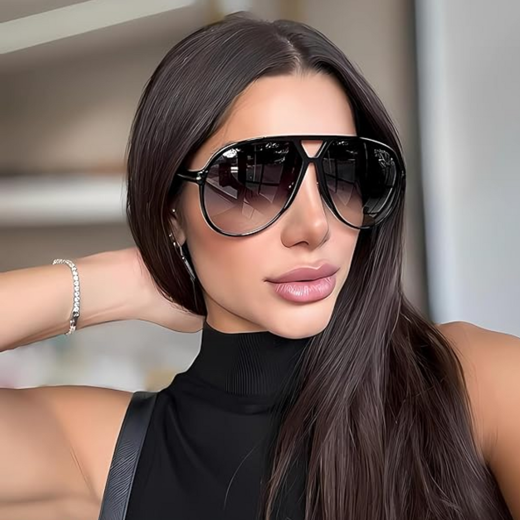 Retro Oversized Sunglasses – UV400 Protection Aviator Style | ribuella