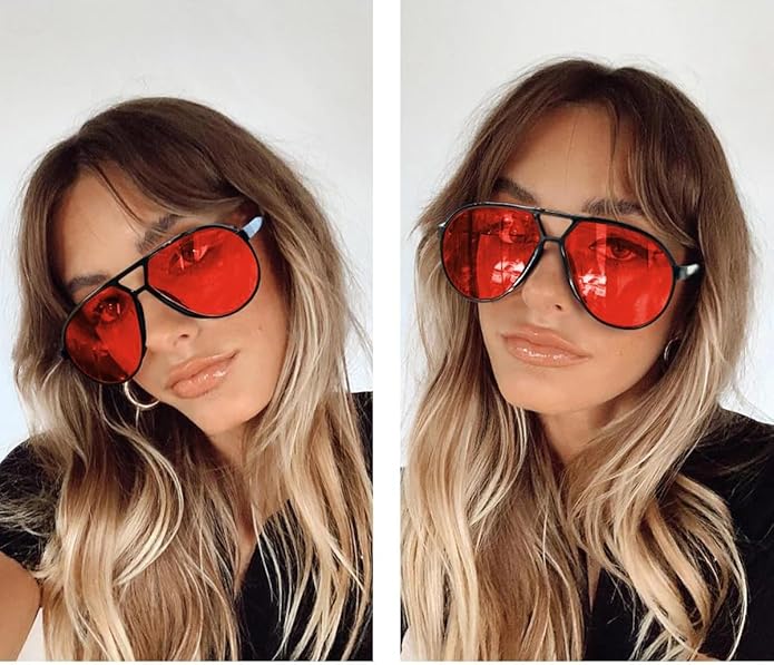 Retro Oversized Sunglasses – UV400 Protection Aviator Style | ribuella