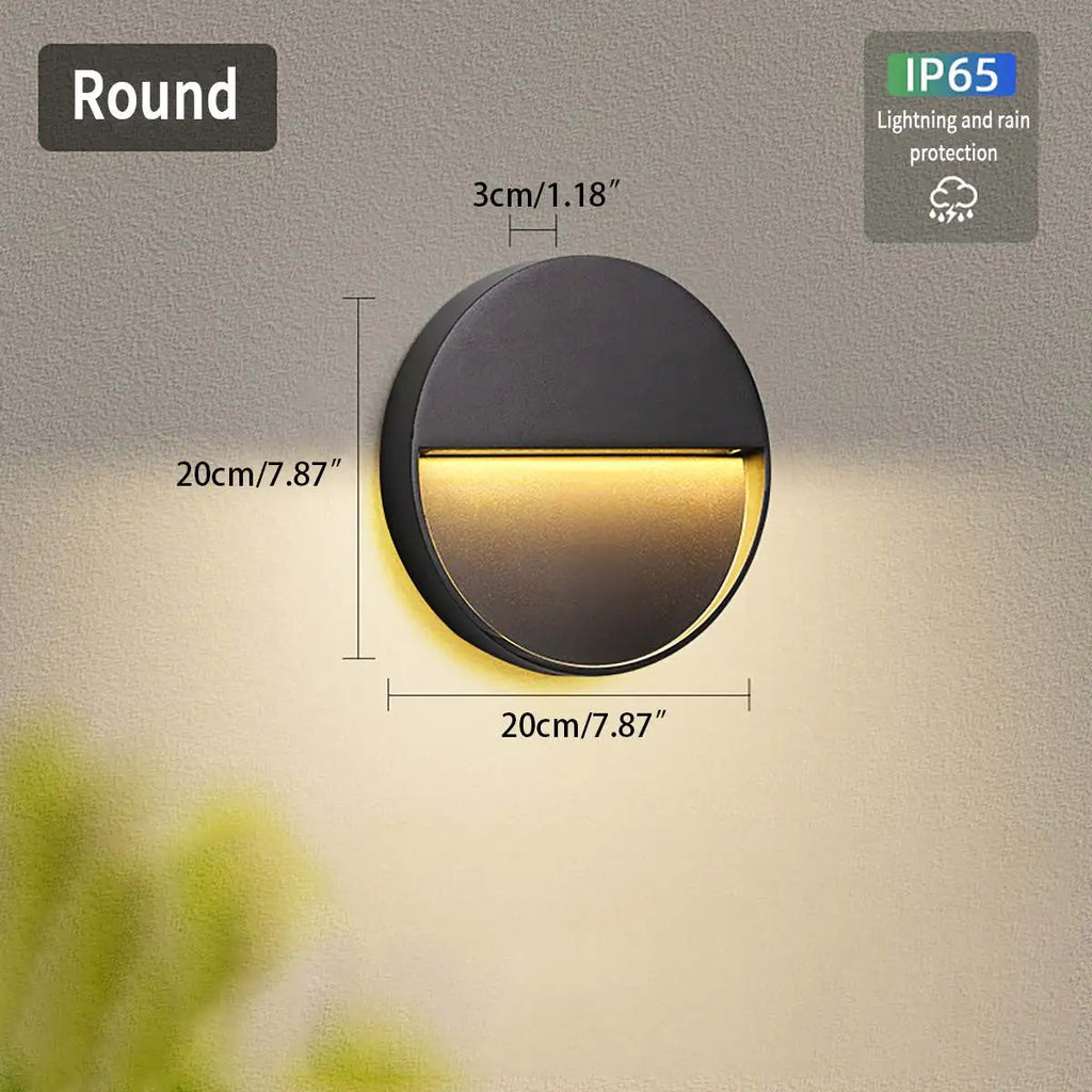 Outdoor Waterproof Wall Light, Round Or Square Frame
