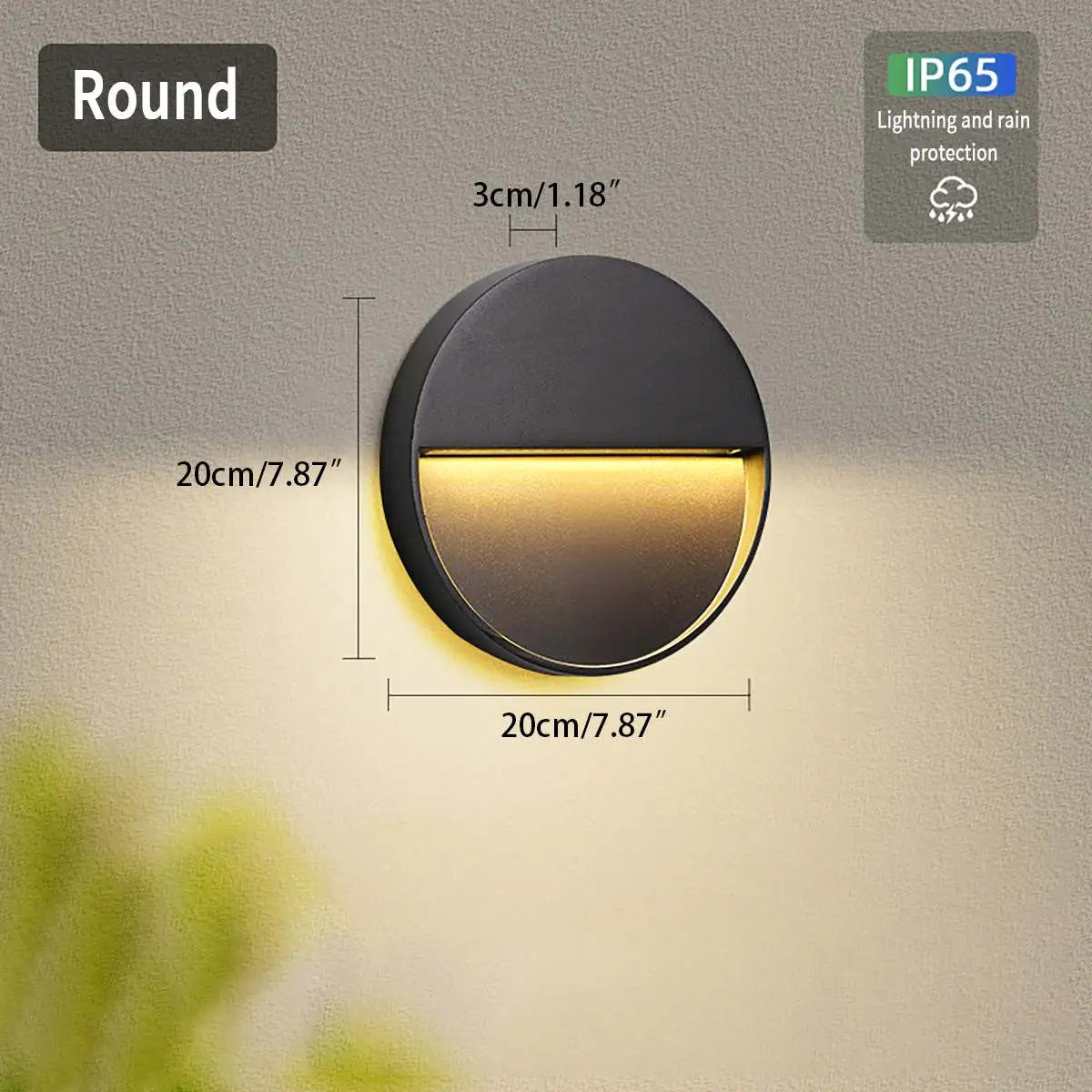 Outdoor Waterproof Wall Light, Round Or Square Frame