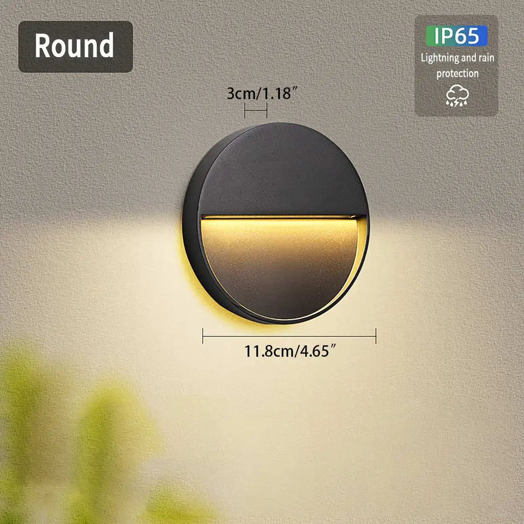 Outdoor Waterproof Wall Light, Round Or Square Frame