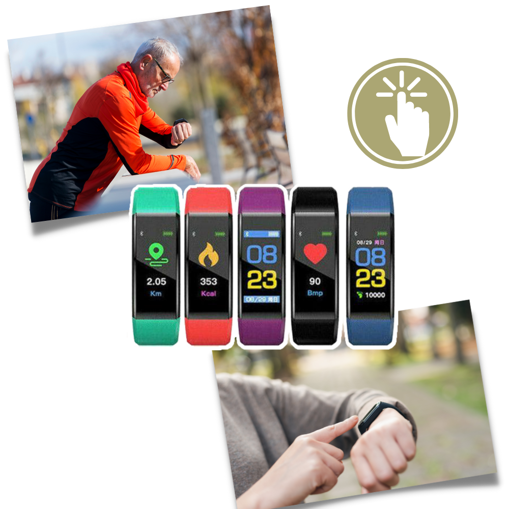 Senior Health Smartwatch Tracking Daily Steps Heart Rate And Large Display