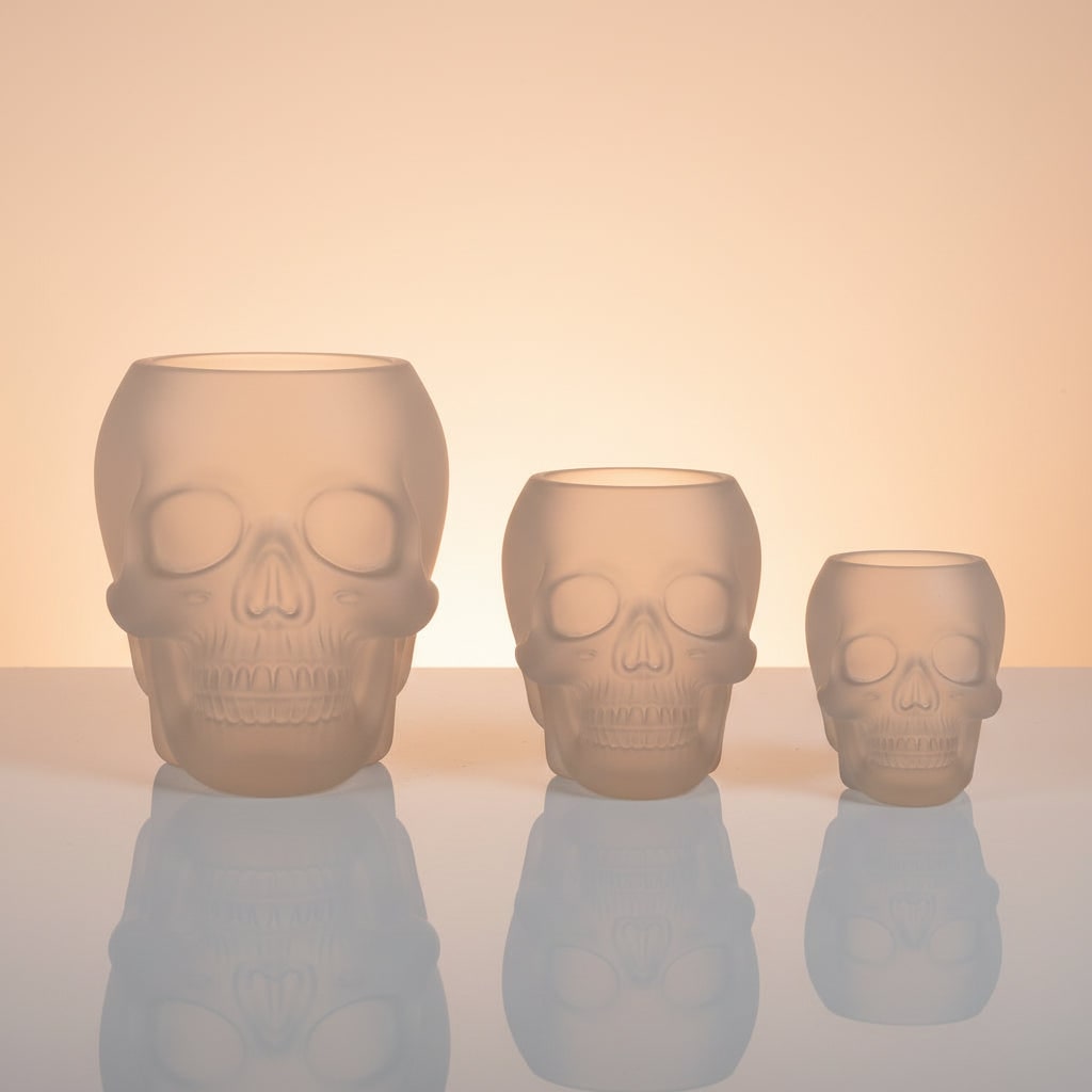 Halloween 3D Skull Silicone Mold 3 Pack Detailed Design Frosted Finish