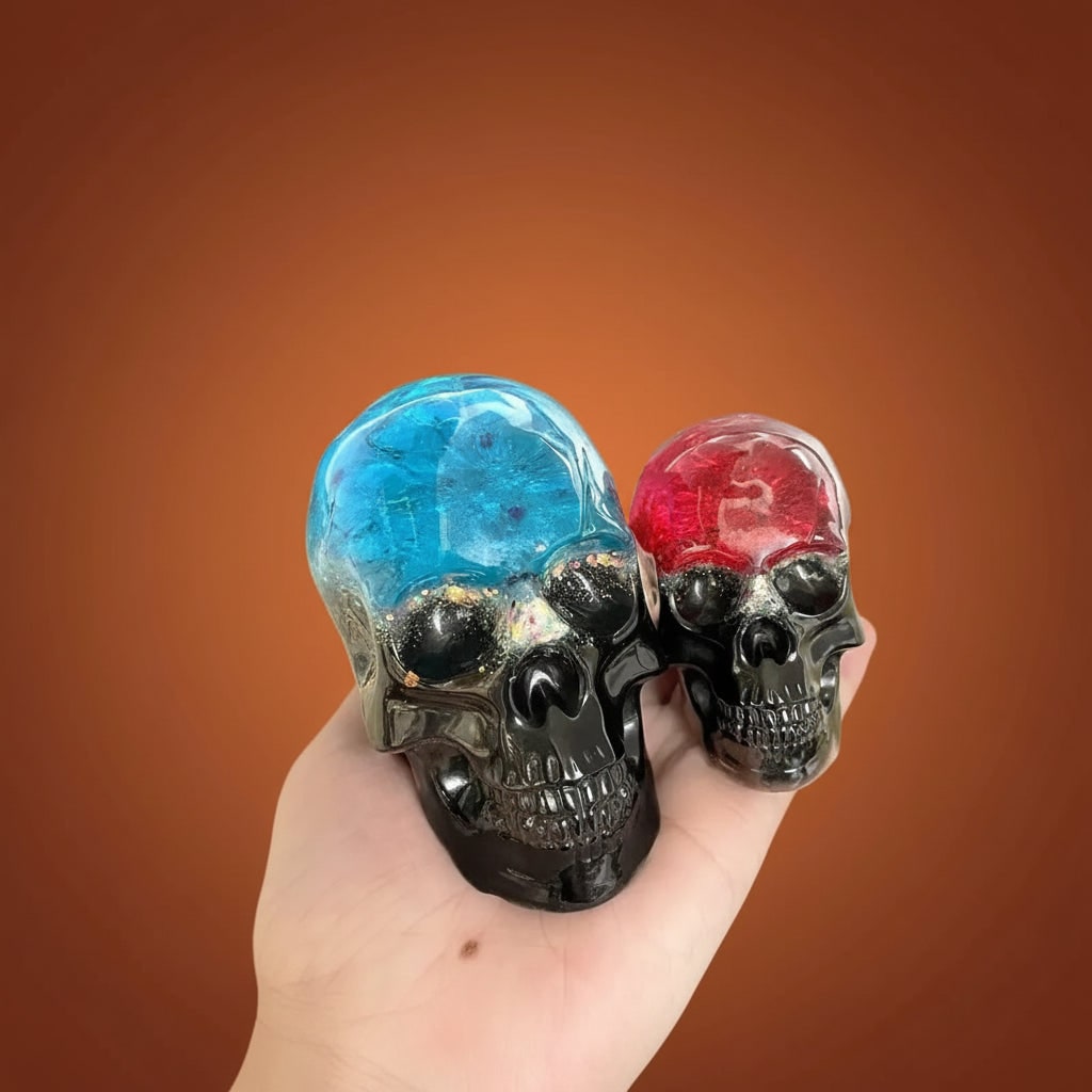 Halloween 3D Skull Silicone Mold 3 Pack Detailed Design Frosted Finish