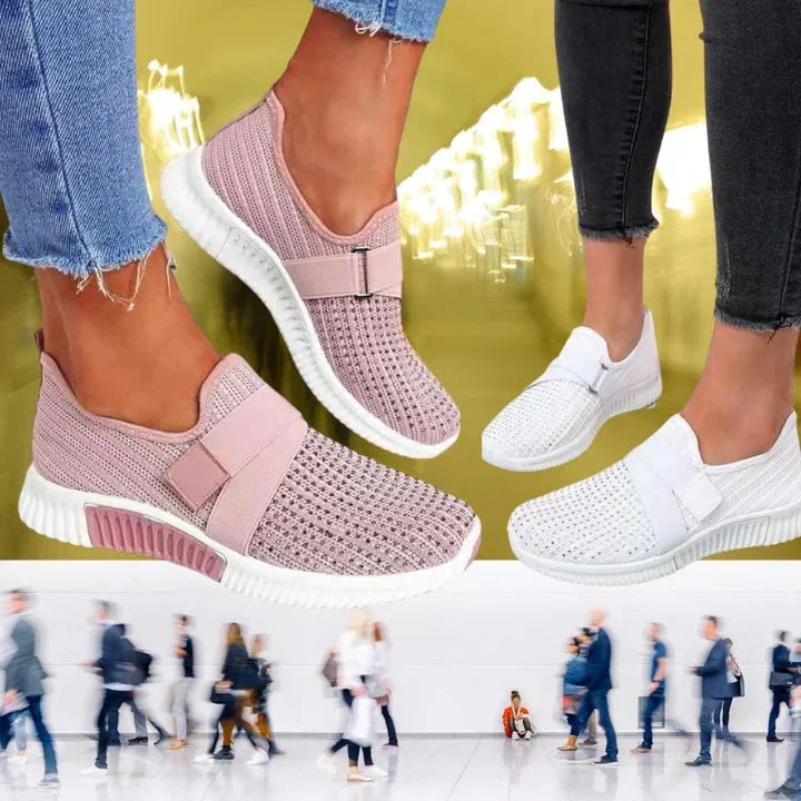 Women's Easy-On Sneakers With Adjustable Velcro Strap