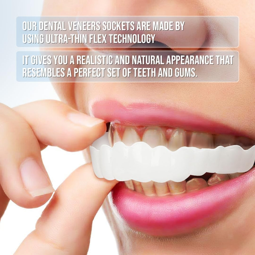 Temporary Snap On Dental Veneers - Upper Lower Cosmetic Tooth Cover Set
