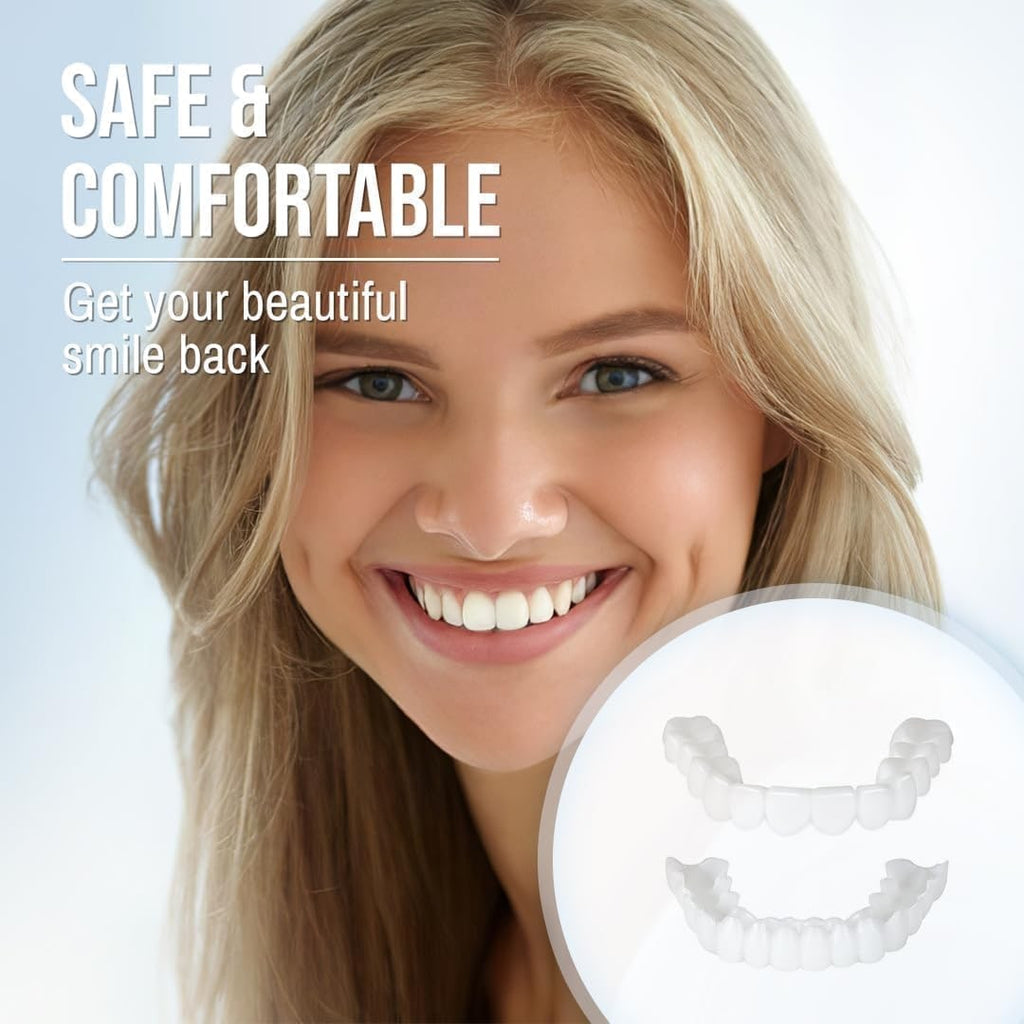 Temporary Snap On Dental Veneers - Upper Lower Cosmetic Tooth Cover Set