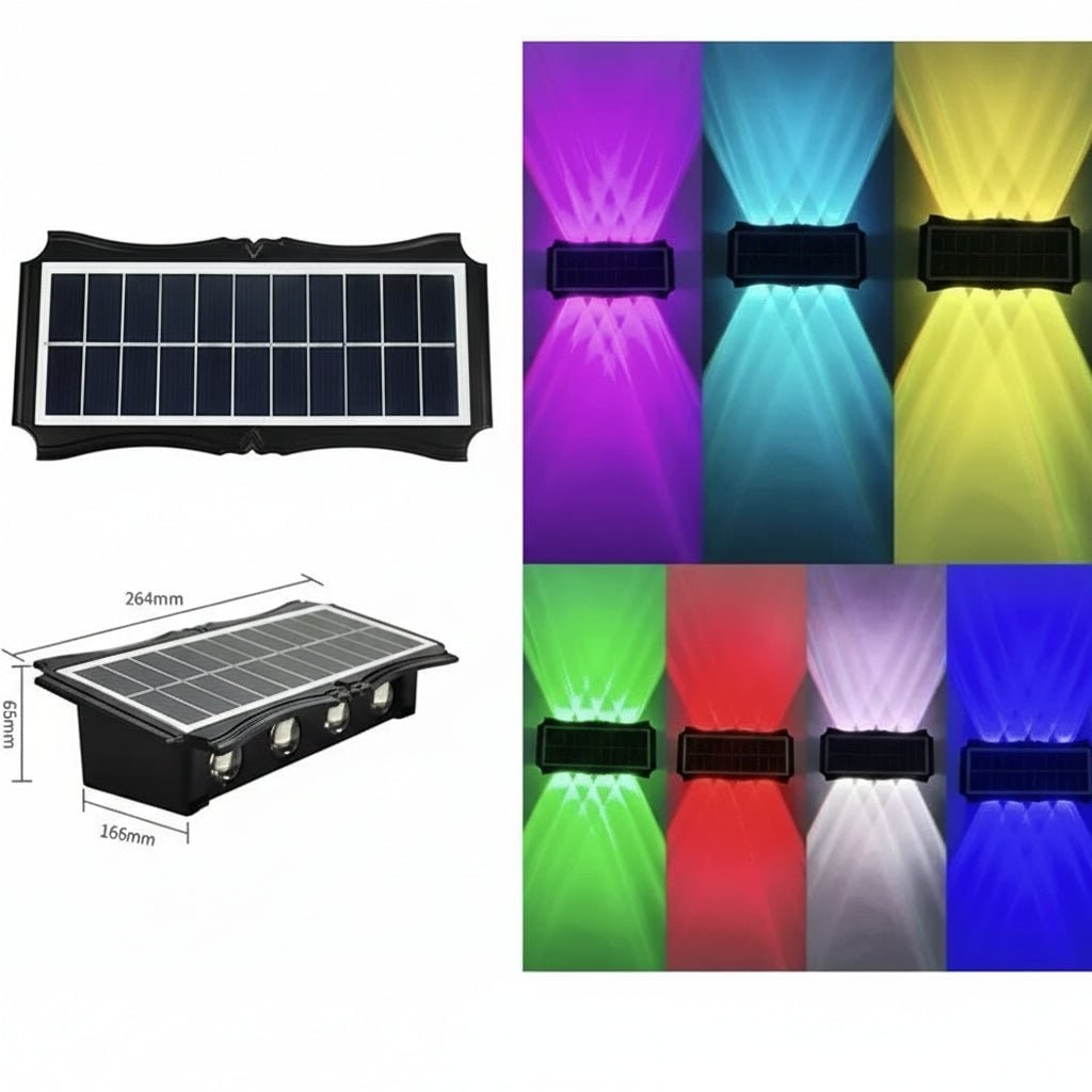 Odporne na warunki atmosferyczne solarne kinkiety z podwójnym światłem skierowanym w górę i w dół