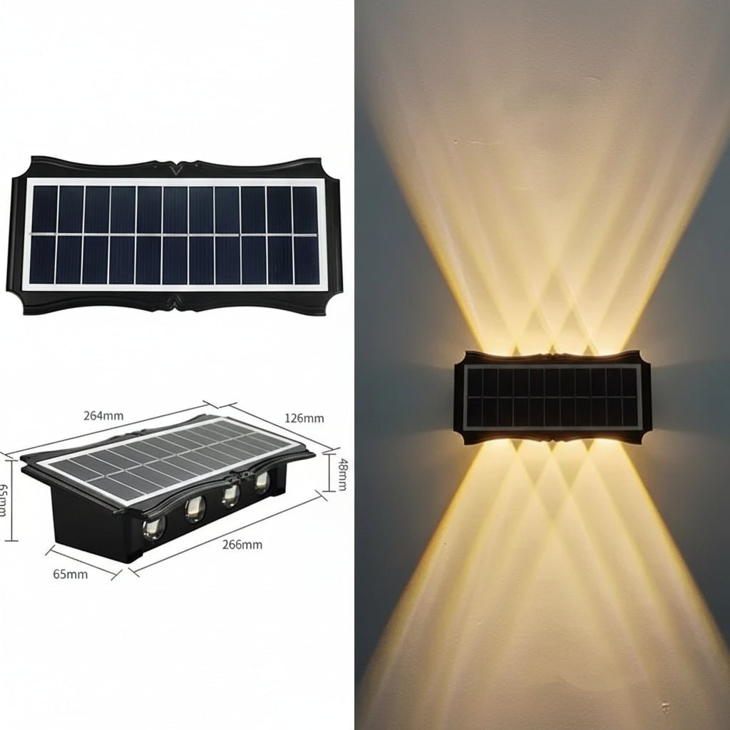 Odporne na warunki atmosferyczne solarne kinkiety z podwójnym światłem skierowanym w górę i w dół