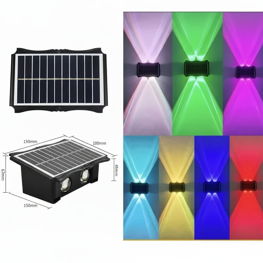 Odporne na warunki atmosferyczne solarne kinkiety z podwójnym światłem skierowanym w górę i w dół