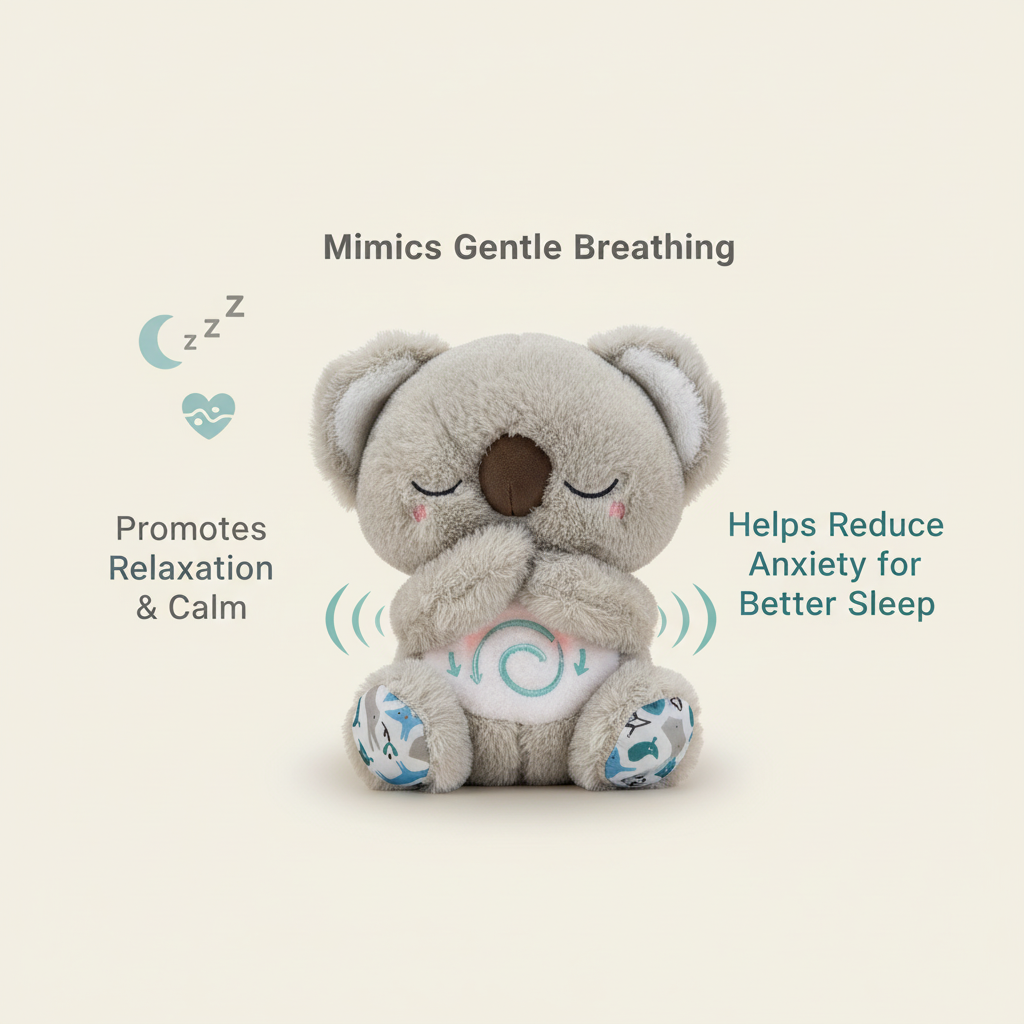 Weighted Koala Breathing Plush Toy With Rhythmic LED Night Light