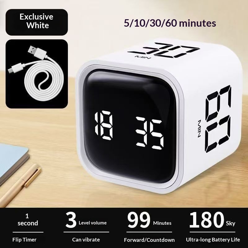 Digital Speed Cube Timer, Gravity Sensor Activation, Rechargeable Battery